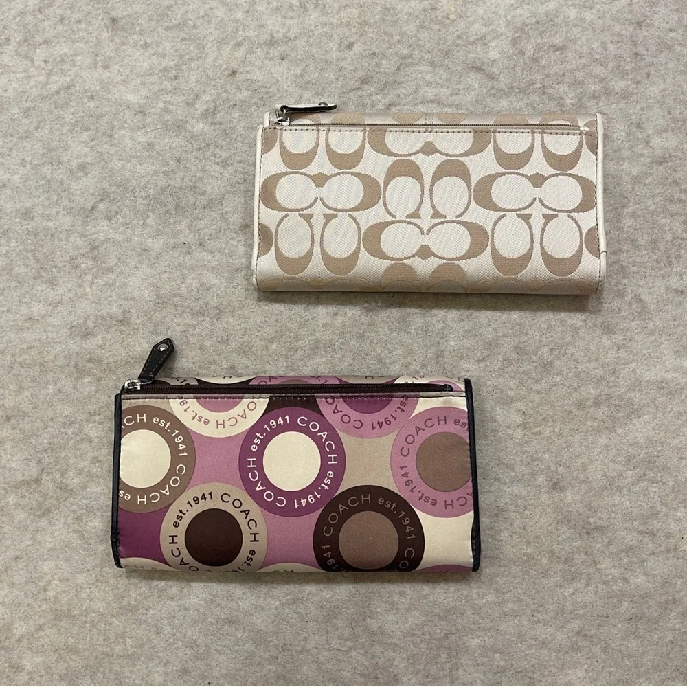 Coach Project Flawed Long Wallet Bundle 2 Y2K Long Snap Wallets with Peeling
